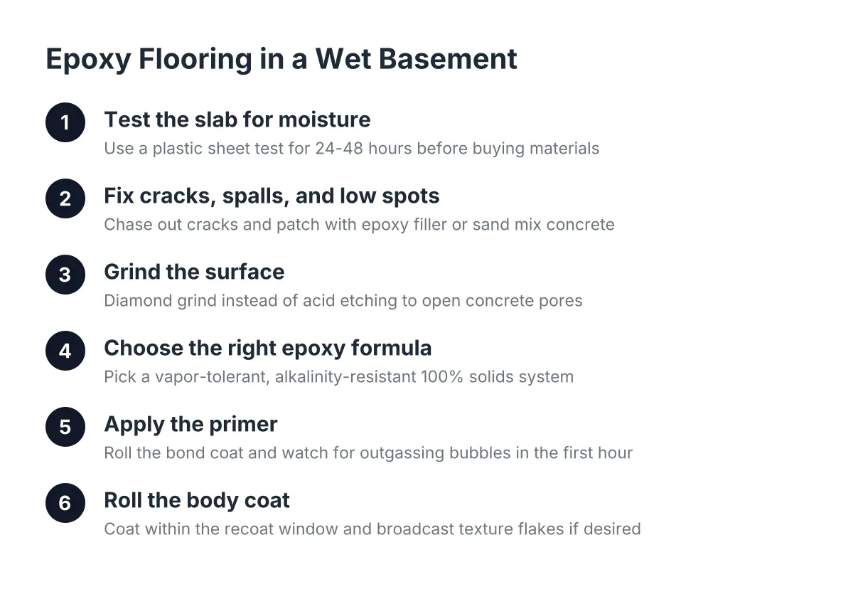 epoxy flooring wet basement