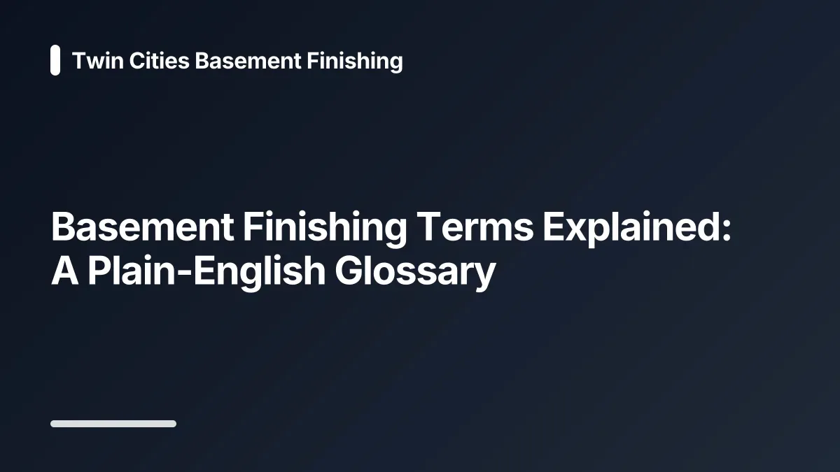 basement finishing glossary
