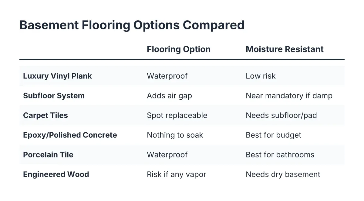 basement flooring ideas