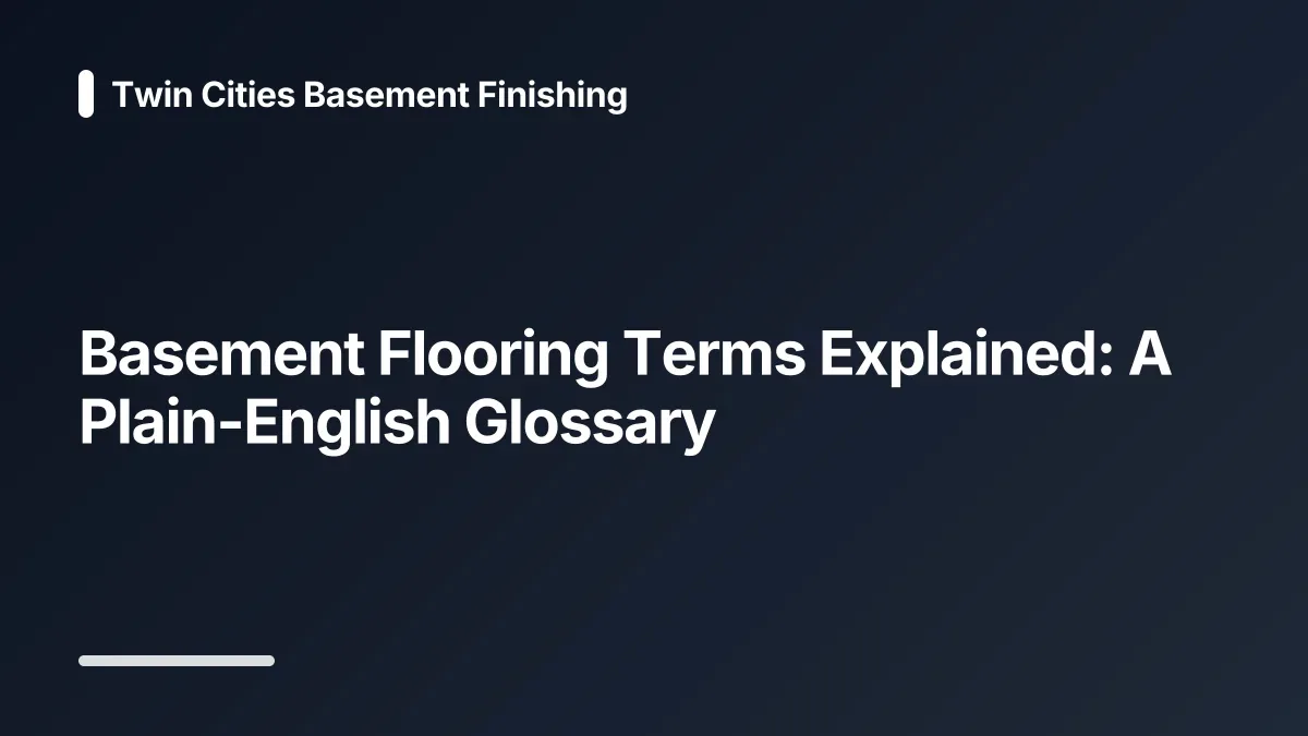 basement flooring glossary