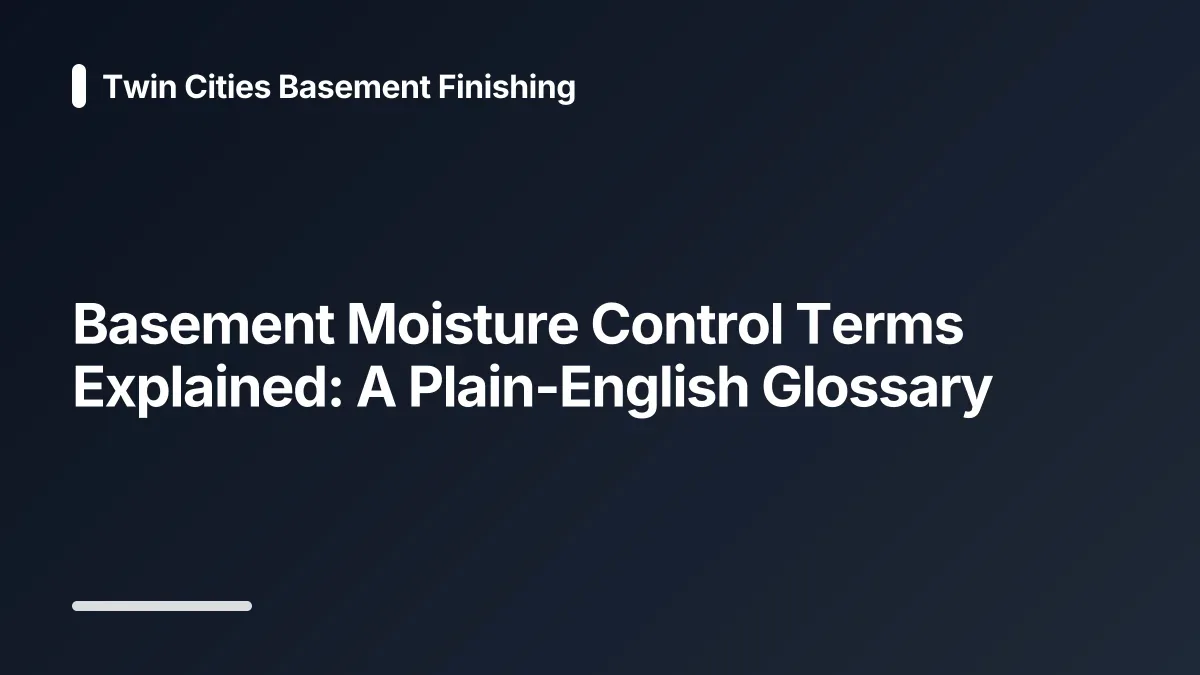 basement moisture control glossary