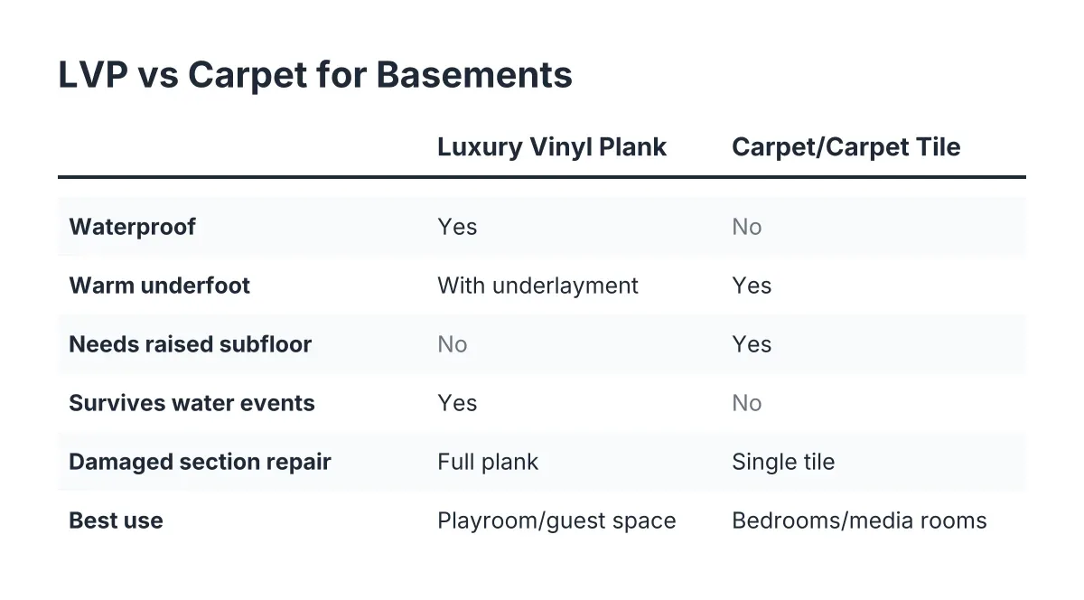 basement flooring ideas