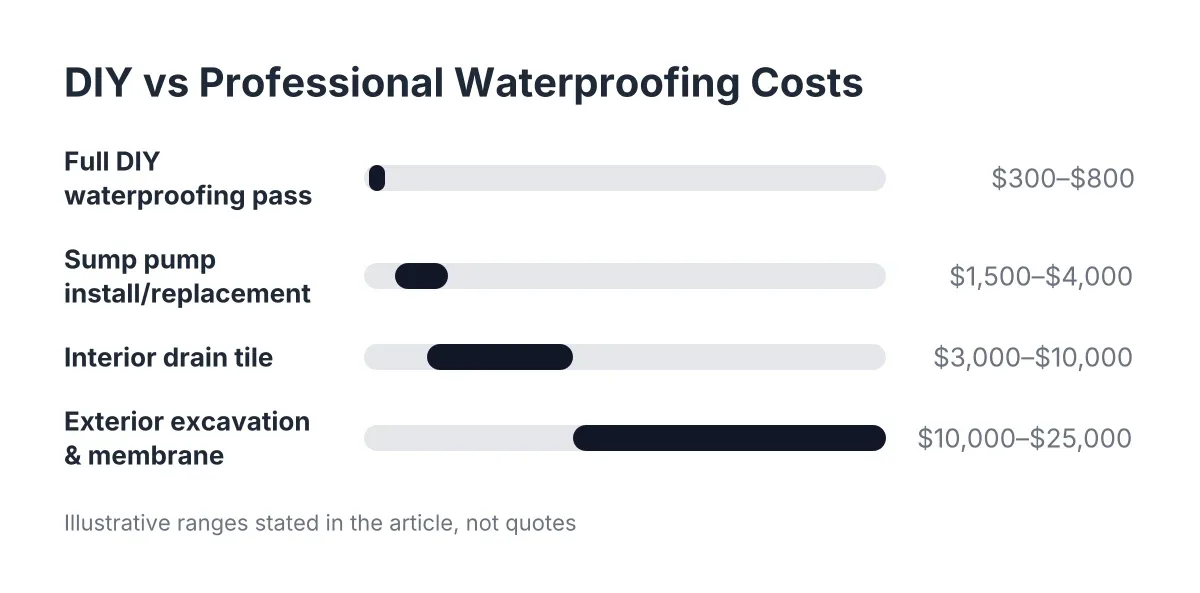 DIY vs professional waterproofing